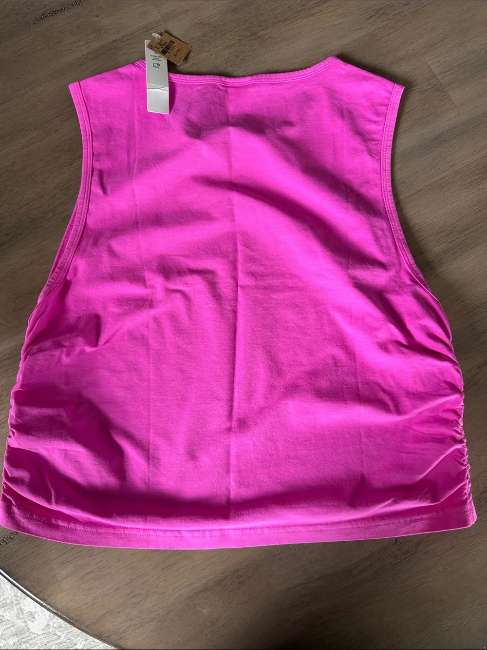 NWT PINK Victoria's Secret Hot Pink Sleeveless Rusched Tank Top